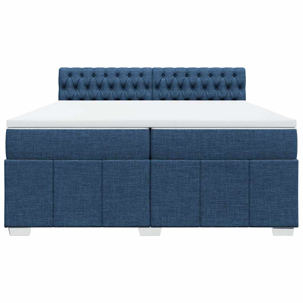 vidaXL Boxspring met matras stof blauw 200x200 cm, foto 4