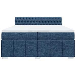 Box spring postel s matrací modrá 200x200 cm textil - obrázek 4