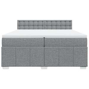 Box spring postel s matrací světle šedá 200 x 200 cm textil - obrázek 4