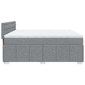 Box spring postel s matrací světle šedá 200 x 200 cm textil - obrázek 5