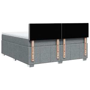 Box spring postel s matrací světle šedá 200 x 200 cm textil - obrázek 6