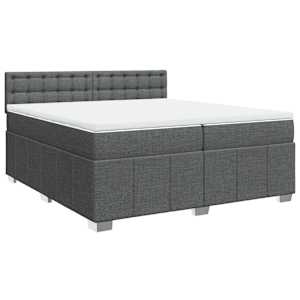 Box spring postel s matrací tmavě šedá 200x200 cm textil - obrázek 2