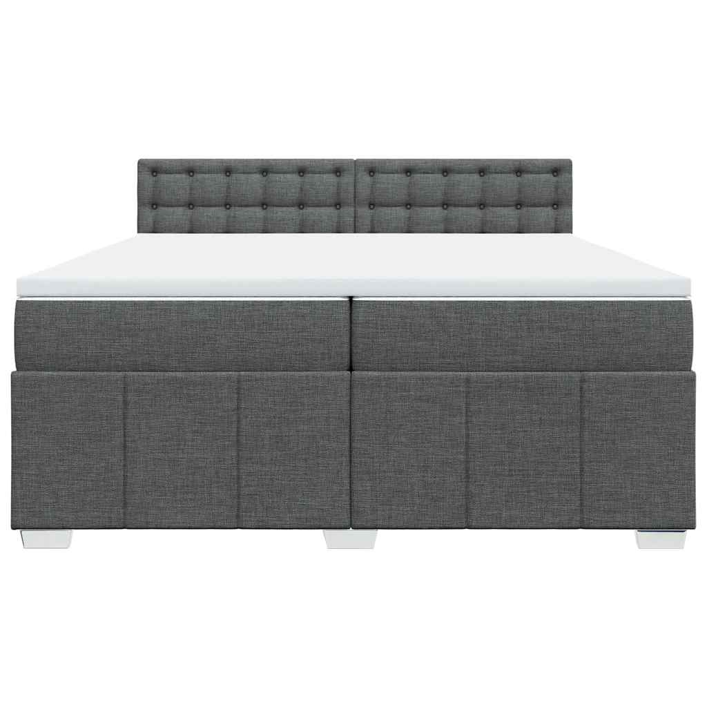 vidaXL Boxspring met matras stof donkergrijs 200x200 cm grijs, foto 4