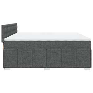 Box spring postel s matrací tmavě šedá 200x200 cm textil - obrázek 5