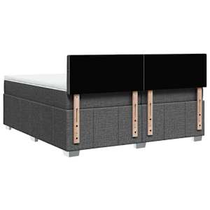 Box spring postel s matrací tmavě šedá 200x200 cm textil - obrázek 6