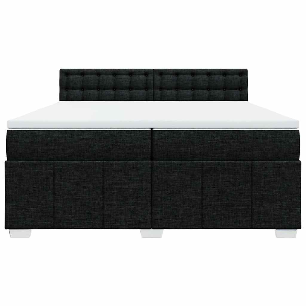 vidaXL Boxspring met matras stof zwart 200x200 cm, foto 4