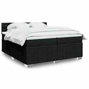Box spring postel s matrací černá 200x200 cm textil - obrázek 1