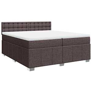 Box spring postel s matrací tmavě hnědá 200x200 cm textil - obrázek 2