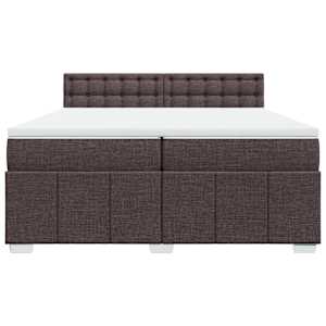 Box spring postel s matrací tmavě hnědá 200x200 cm textil - obrázek 4