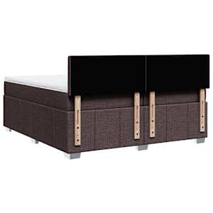 Box spring postel s matrací tmavě hnědá 200x200 cm textil - obrázek 6