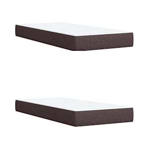 Box spring postel s matrací tmavě hnědá 200x200 cm textil - obrázek 9