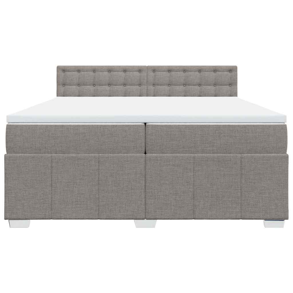 vidaXL Boxspring met matras stof taupe 200x200 cm, foto 4