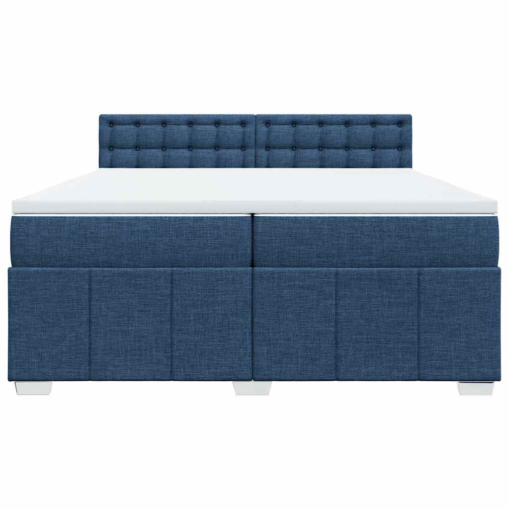 vidaXL Boxspring met matras stof blauw 200x200 cm, foto 4
