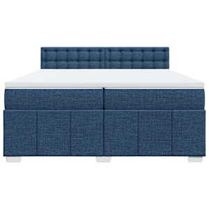 Box spring postel s matrací modrá 200x200 cm textil - obrázek 4