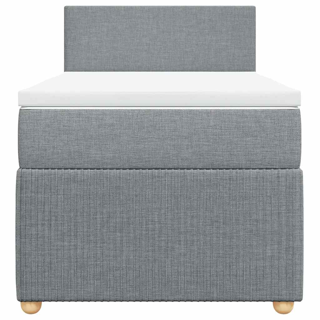 vidaXL Boxspring met matras stof lichtgrijs 80x200 cm grijs, foto 4
