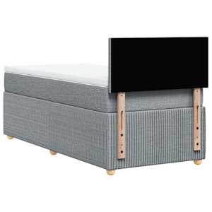 Box spring postel s matrací světle šedá 80 x 200 cm textil - obrázek 6