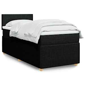 Box spring postel s matrací černá 80 x 200 cm textil - obrázek 1