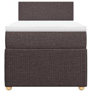 Box spring postelja z vzmetnico temno rjava 80x200 cm blago - slika 4