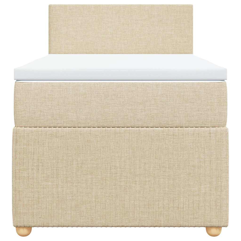 vidaXL Boxspring met matras stof crèmekleurig 80x200 cm, foto 4