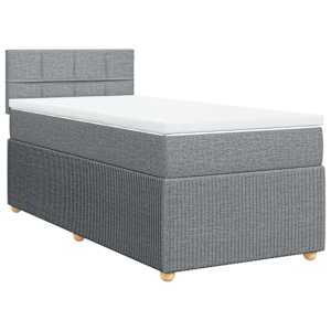 Box spring postel s matrací světle šedá 80 x 200 cm textil - obrázek 2