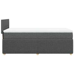 Box spring postel s matrací tmavě šedá 80 x 200 cm textil - obrázek 5