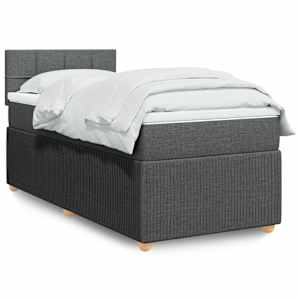 Box spring postel s matrací tmavě šedá 80 x 200 cm textil - obrázek 1