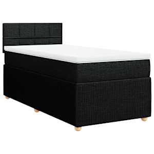 Box spring postel s matrací černá 80 x 200 cm textil - obrázek 2