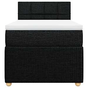 Box spring postel s matrací černá 80 x 200 cm textil - obrázek 4