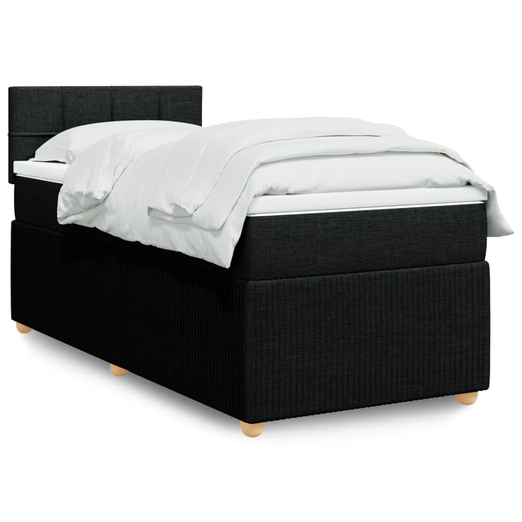 Boxspringbett mit Matratze Schwarz 80×200 cm Stoff