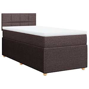 Box spring postel s matrací tmavě hnědá 80x200 cm textil - obrázek 2