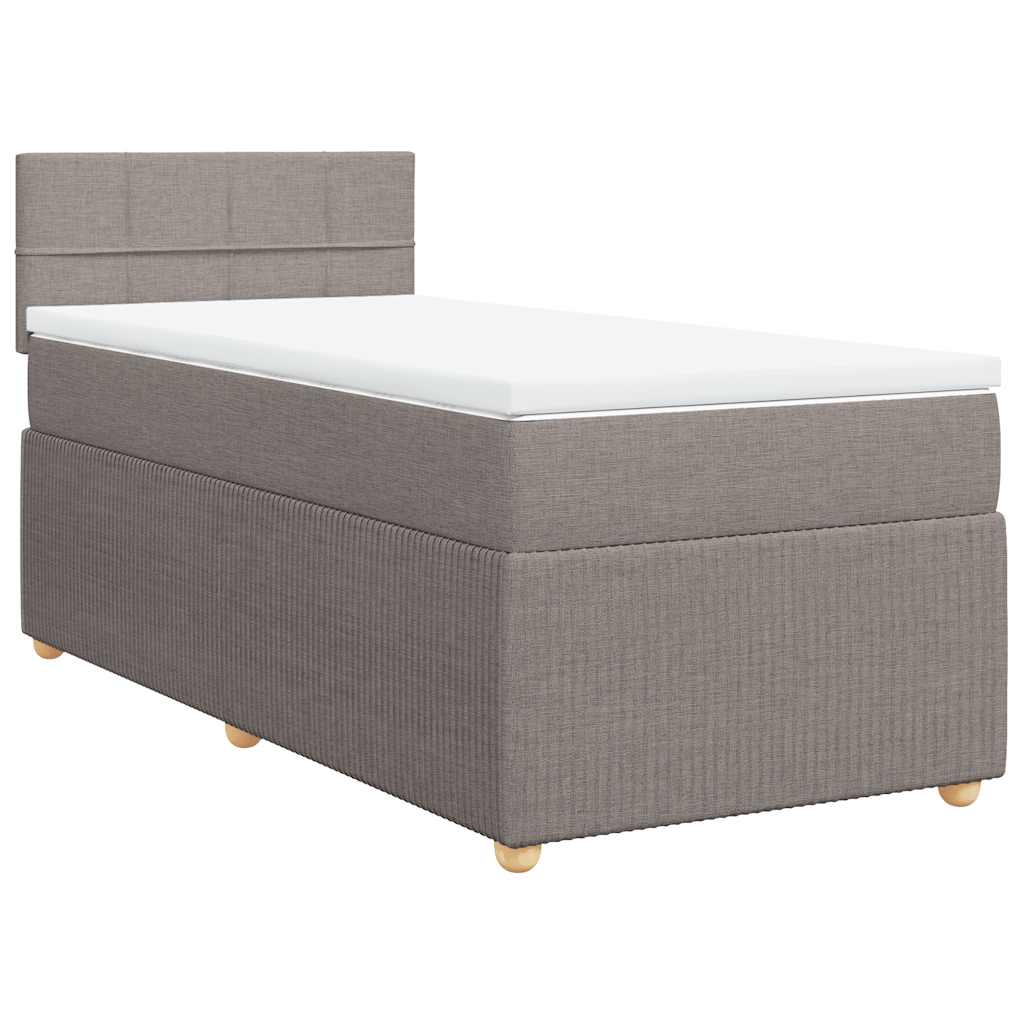 vidaXL Boxspring met matras stof taupe 80x200 cm, foto 3