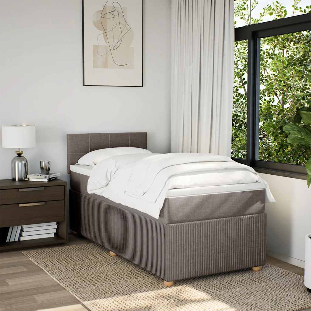 vidaXL Boxspring met matras stof taupe 80x200 cm, foto 2