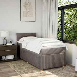 Box spring postel s matrací taupe 80x200 cm textil - obrázek 3