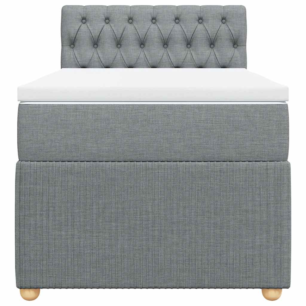 vidaXL Boxspring met matras stof lichtgrijs 80x200 cm grijs, foto 4