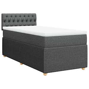 Box spring postel s matrací tmavě šedá 80 x 200 cm textil - obrázek 2
