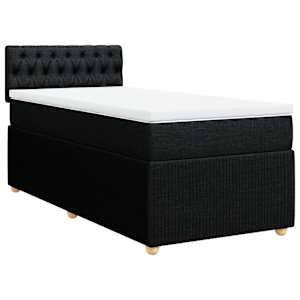 Box spring postel s matrací černá 80 x 200 cm textil - obrázek 2