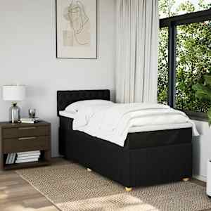 Box spring postel s matrací černá 80 x 200 cm textil - obrázek 3