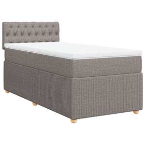 Box spring postel s matrací taupe 80x200 cm textil - obrázek 2
