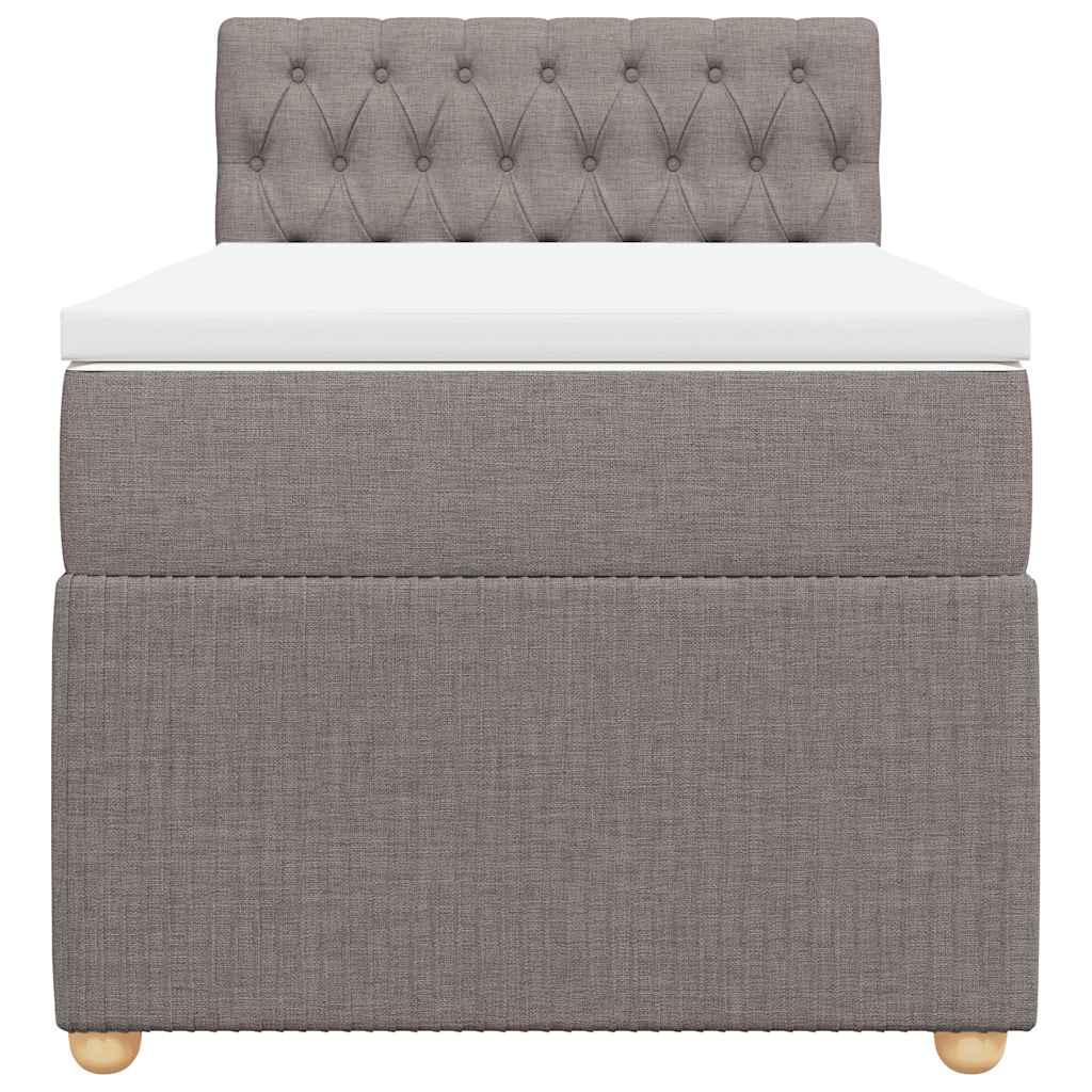 vidaXL Boxspring met matras stof taupe 80x200 cm, foto 4