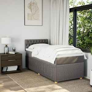 Box spring postel s matrací taupe 80x200 cm textil - obrázek 3