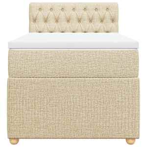 Box spring postel s matrací krémová 80 x 200 cm textil - obrázek 4