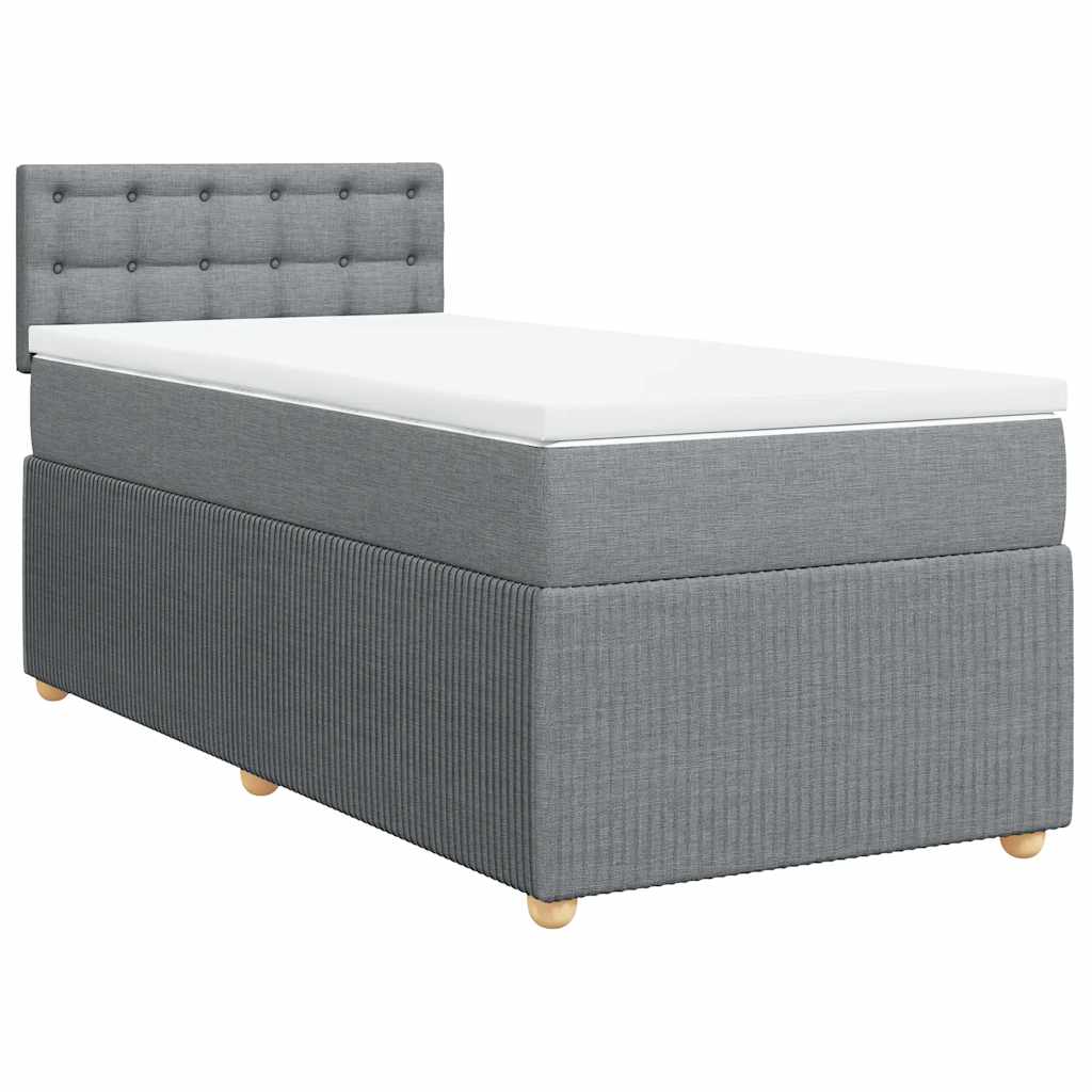 Thumbnail - vidaXL Boxspringbett mit Matratze Hellgrau 80x200 cm Stoff