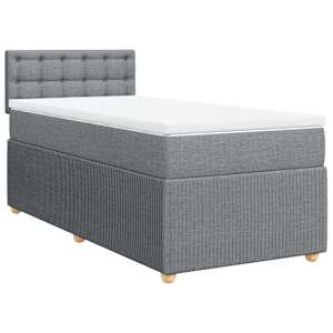Box spring postel s matrací světle šedá 80 x 200 cm textil - obrázek 2