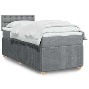 Box spring postel s matrací světle šedá 80 x 200 cm textil - obrázek 1