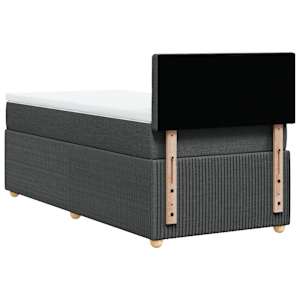 Box spring postel s matrací tmavě šedá 80 x 200 cm textil - obrázek 6