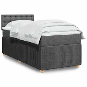 Box spring postel s matrací tmavě šedá 80 x 200 cm textil - obrázek 1