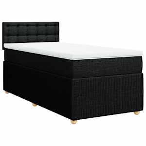 Box spring postel s matrací černá 80 x 200 cm textil - obrázek 2