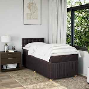 Box spring postel s matrací tmavě hnědá 80x200 cm textil - obrázek 3