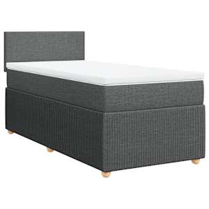 Box spring postel s matrací tmavě šedá 90x190 cm textil - obrázek 2
