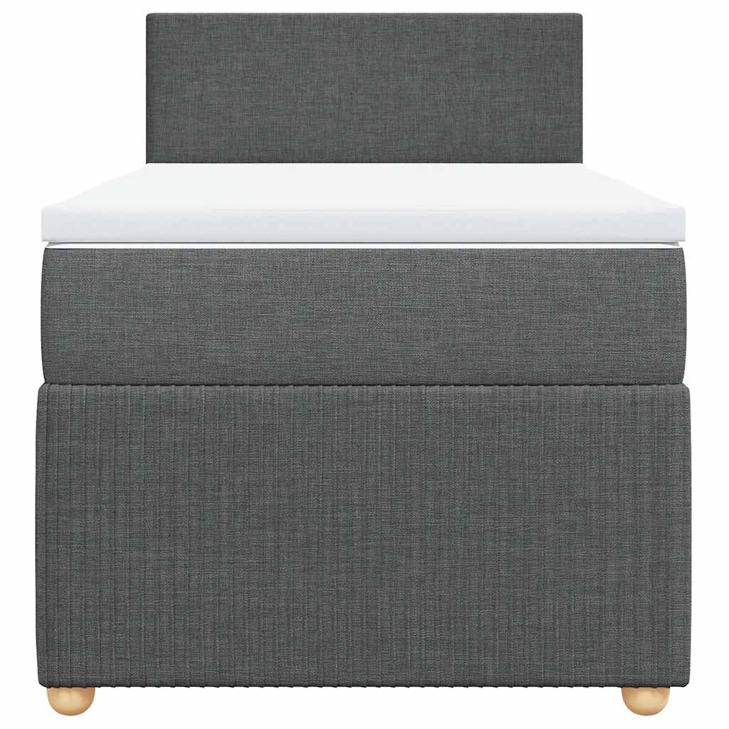 vidaXL Boxspring met matras stof donkergrijs 90x190 cm grijs, foto 4